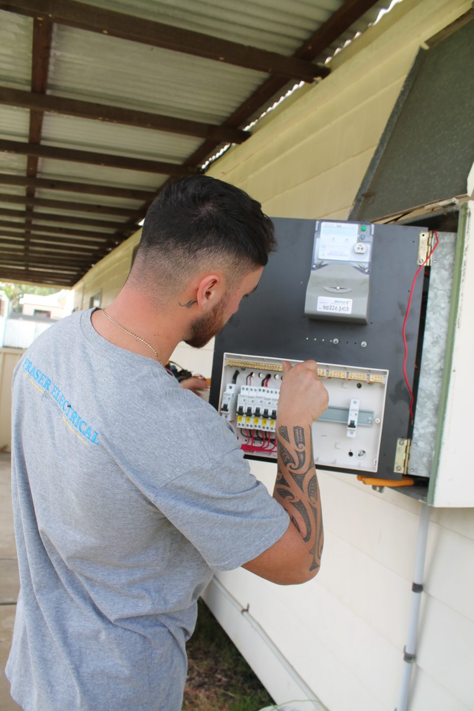 Switchboard rewiring in a garage